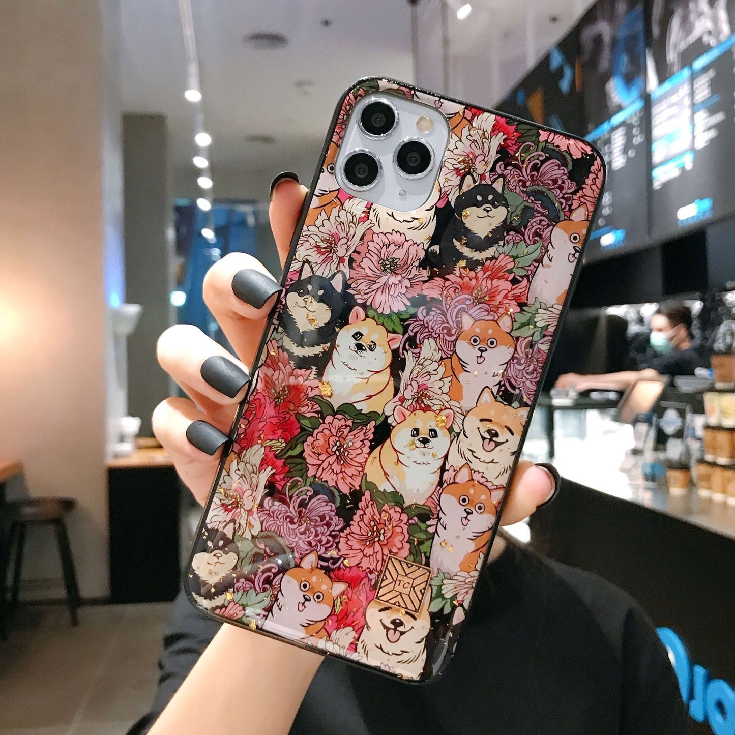 Cute Dog Gold Foil Epoxy Protective Case