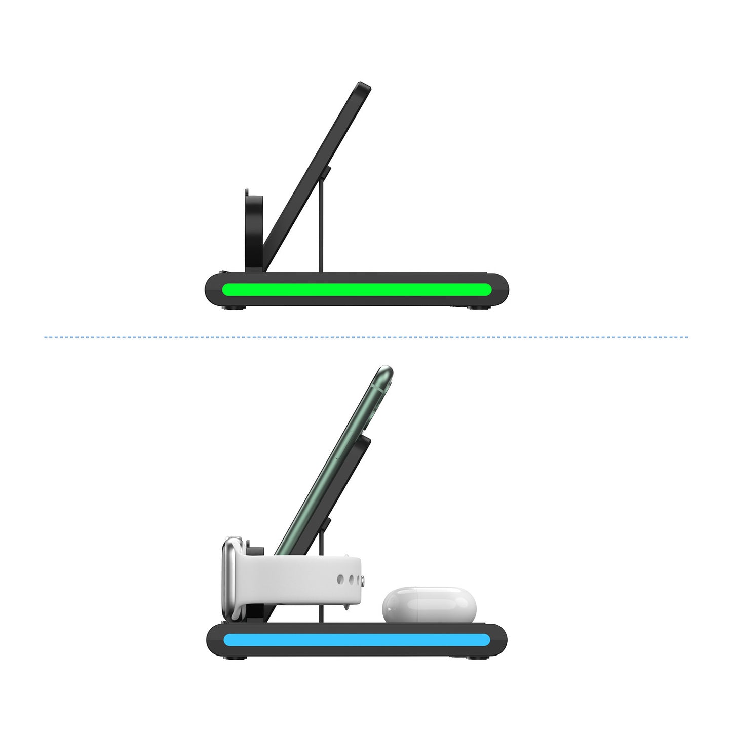 Carregamento sem fios com suporte de carregamento sem fios removível
