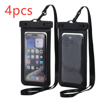 Touchscreen-Enabled Transparent Waterproof Swimming Bag With Neck Strap For Phones