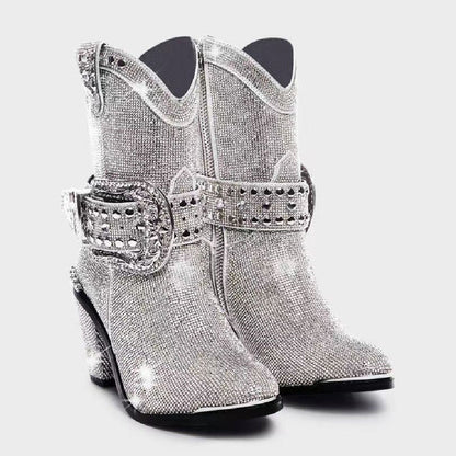 Women’s Fashionable Chunky Heel Catwalk Fashion Boots