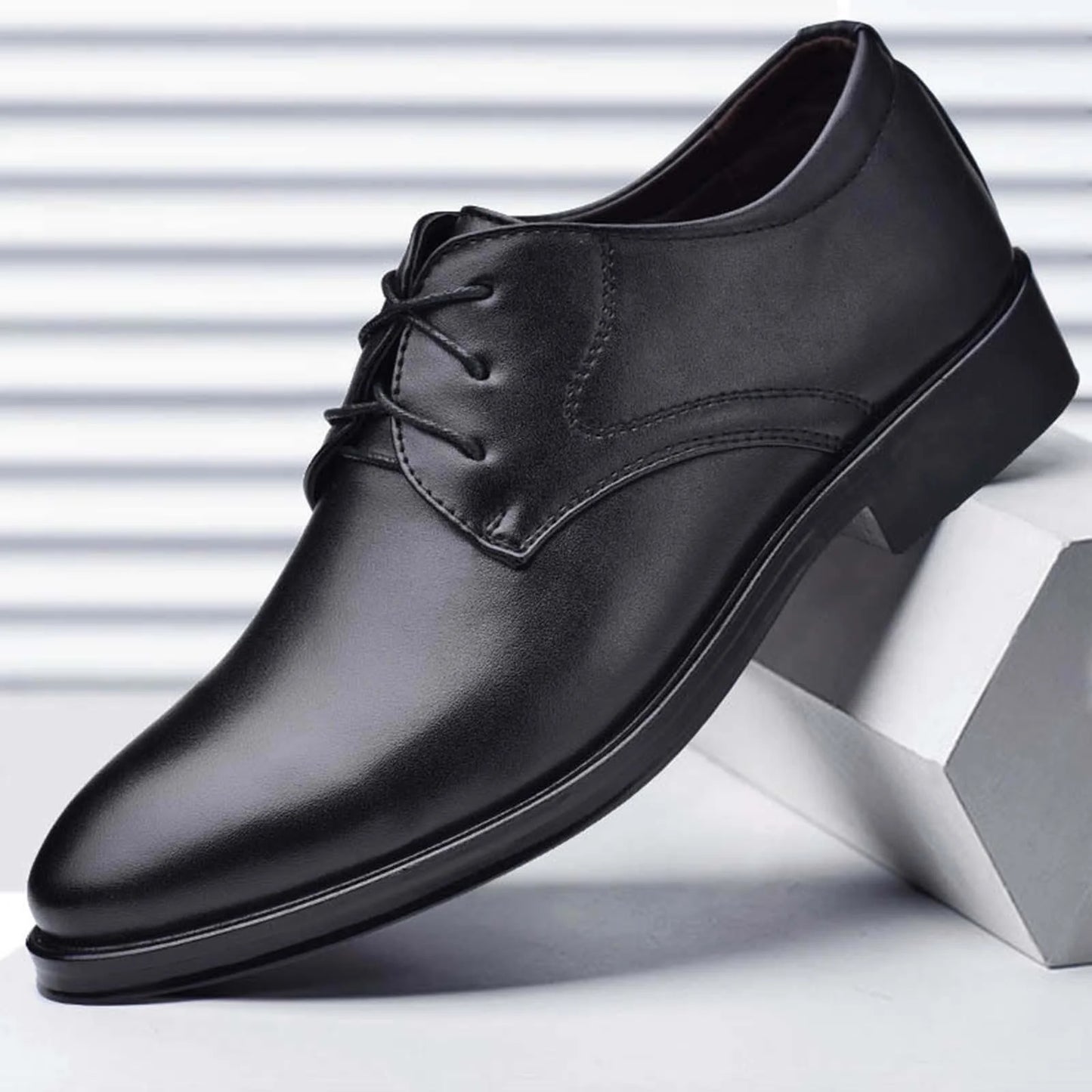 Prestige Derby | Men’s Leather Dress Shoes for Business & Formal Wear - Black / 38