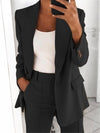 Trendy Women’s Lapel Blazer &amp; Slim Pants Set - Paternora