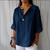 Loose Fashion Button V-Neck Top for Women - Paternora