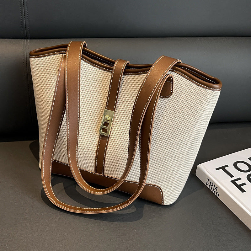 Large Capacity Women’s Tote Bag Retro - Brown