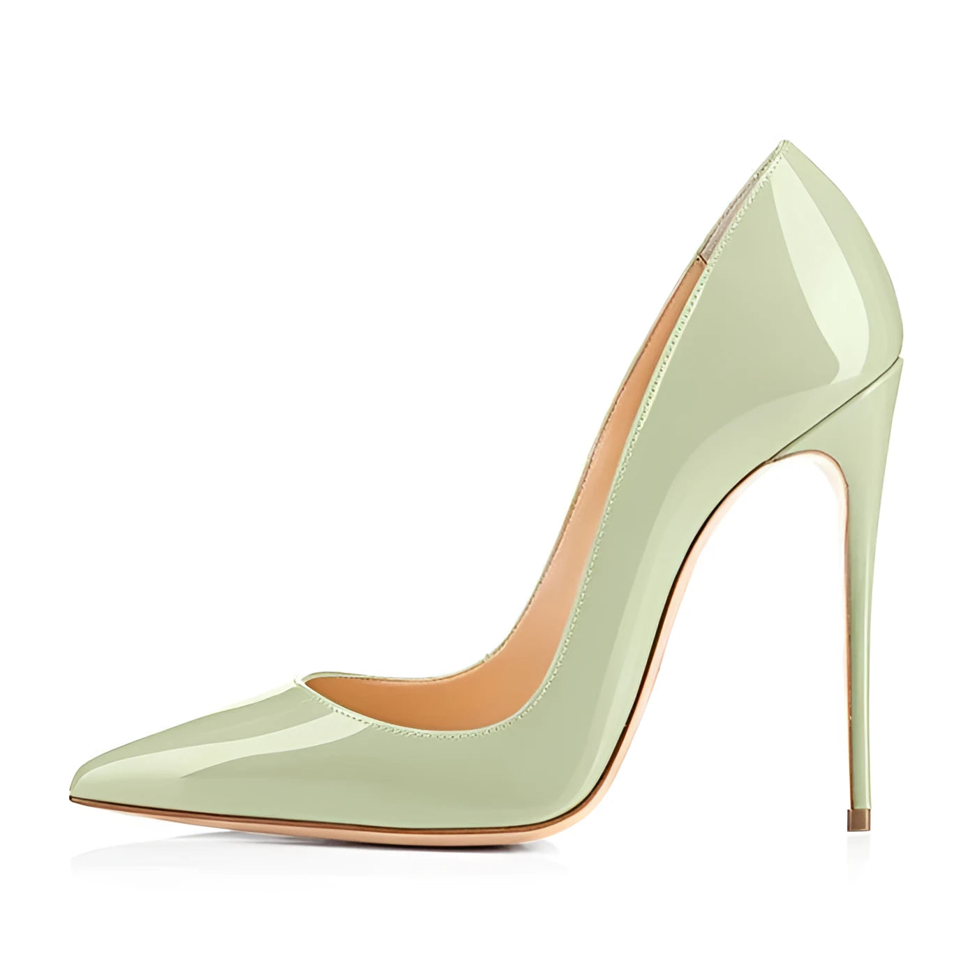 Fashion Temperament Round Toe Shallow Mouth Stiletto Heel Women’s Single Shoes - Green / 35