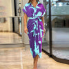 Elegant Printed High-Waist Blouse Dress - Paternora