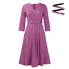 Women’s Belted Ruffled Hem Dress – Spring &amp; Summer - Paternora