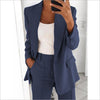 Trendy Women’s Lapel Blazer &amp; Slim Pants Set - Paternora