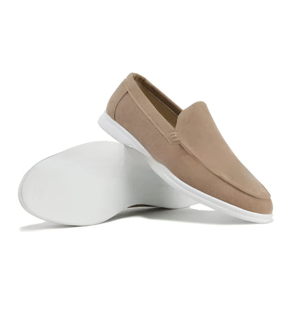 Men’s Loafers Summer Casual Frost Flat Shoes Slip-on Driving Shoes - Khaki / 37