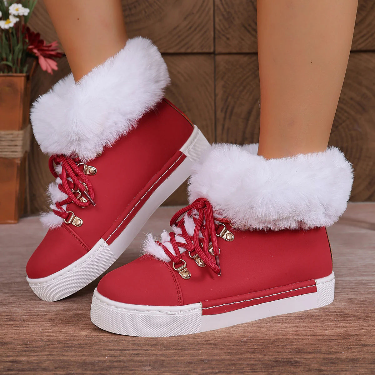 Ayrenix™ Chic Winter Ankle Boots - Red / 36