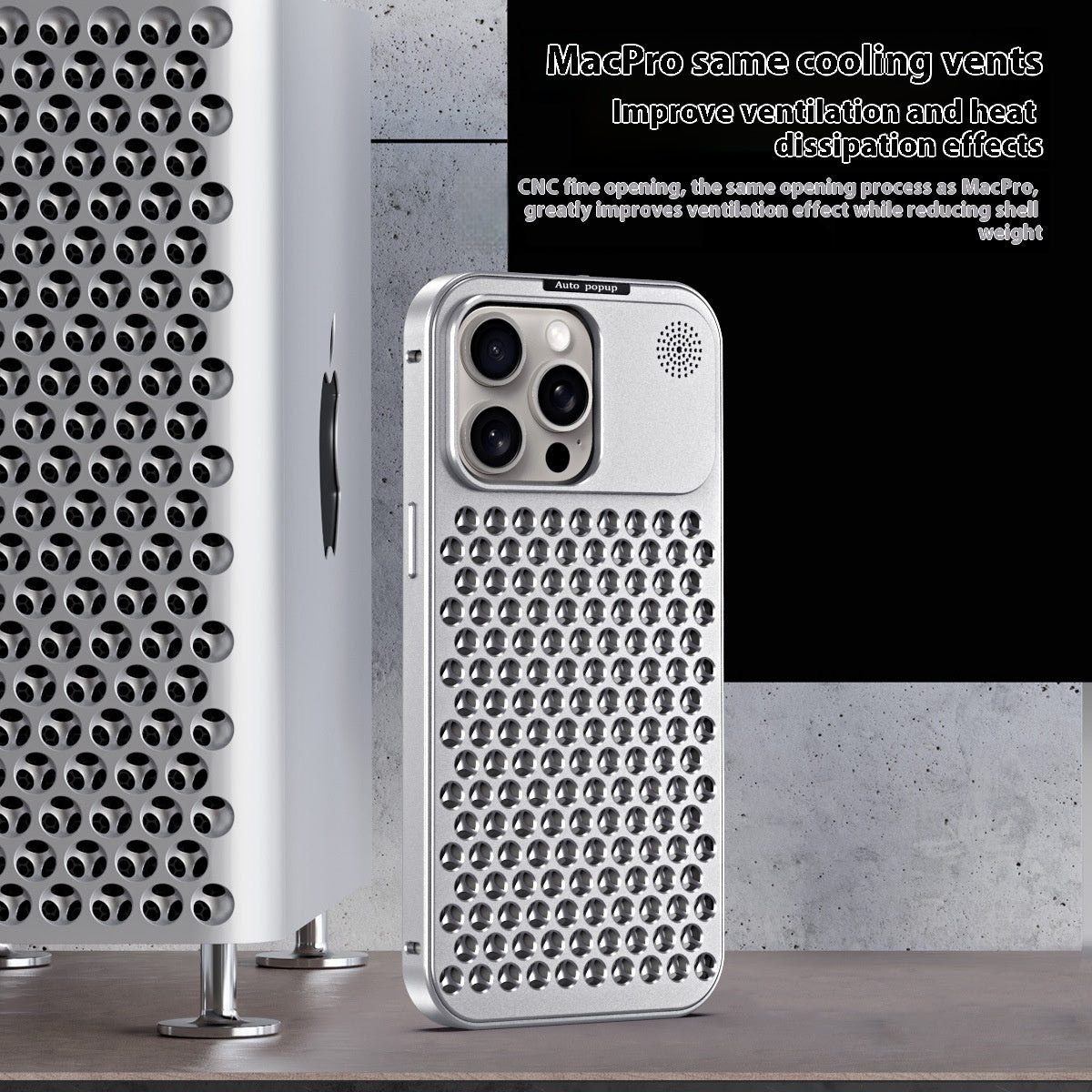 Fashion Aluminum Alloy Heat Dissipation Metal Phone Case