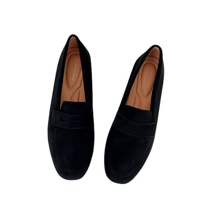Flat Shoes Matte Fashion Comfortable And Non-slip One Pedal Loafer - Black / 35