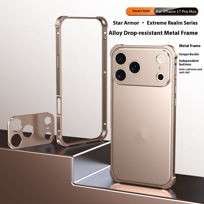 Four-corner Drop-resistant Seahorse Buckle Phone Case Metal Frame