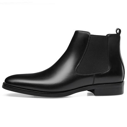 British square head carved ankle boots - Black / 38