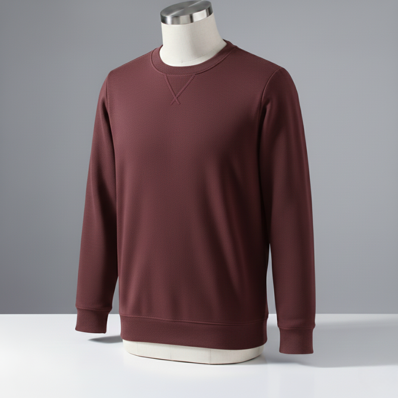 Unisex Heavy Fleece Crewneck Sweatshirt | Classic V-Stitch Pullover for Men & Women - Wine Red / S
