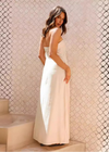 Women&#39;s Chest-wrapped Satin Maxi Dress