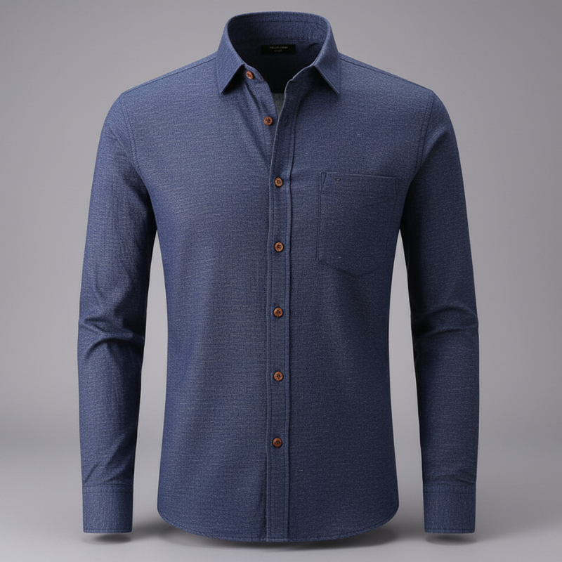 Men’s Slim Fit Linen Cotton Shirt | Lightweight Casual Button-Down for Summer - Navy Blue / S