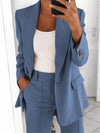 Trendy Women’s Lapel Blazer &amp; Slim Pants Set - Paternora