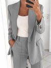 Trendy Women’s Lapel Blazer &amp; Slim Pants Set - Paternora