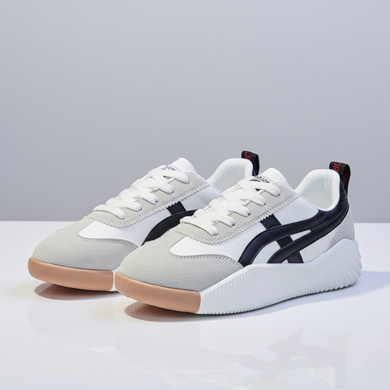 Breathable Casual Students’ Skateboard Shoes - Beige Black / 35