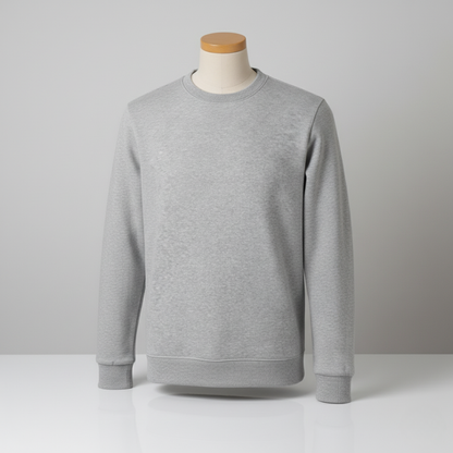 Men’s Fashionable Round Neck Long Sleeve Fleece Sweatshirt - Grey / S - 7