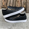Women&#39;s Versatile Leather Side Zipper Casual Sports Shoes - Paternora