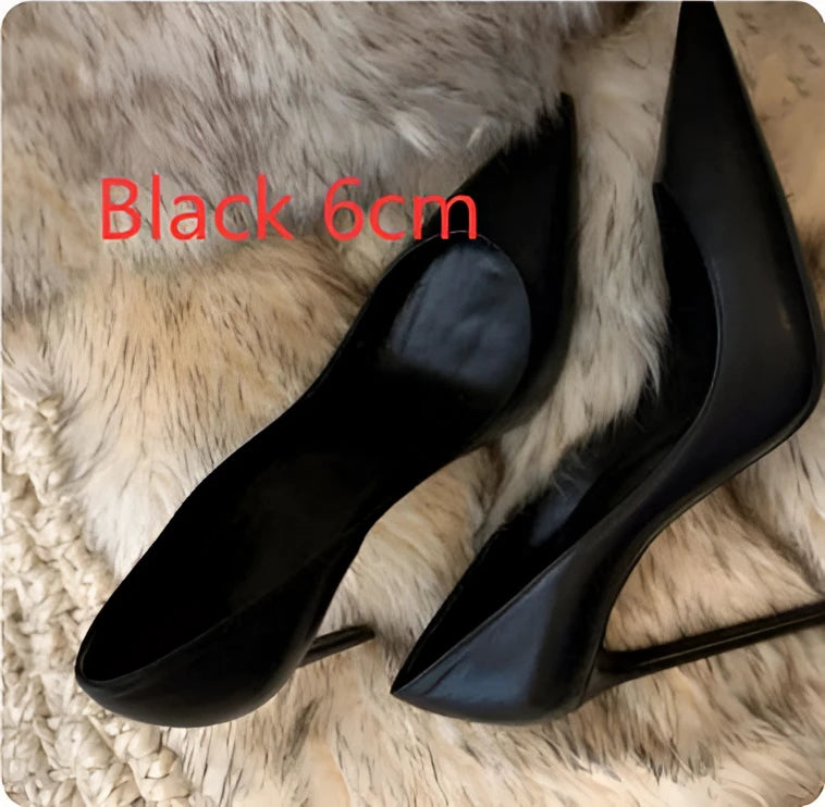 Hotel Work Shoes Women’s Black High Heels Stiletto Heel - Black 6cm / 34 / Red lining