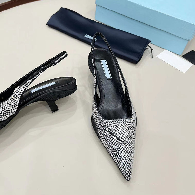 Women’s High And Low Heel Toe Sandals High Heel Pointed Toe 3cm