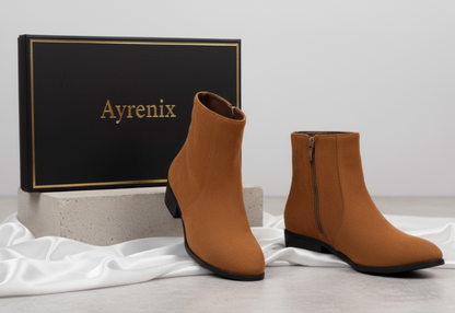 Suede Dr Martens Chunky Heel Short Women’s Boots - Brown / 36