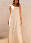 Women&#39;s Chest-wrapped Satin Maxi Dress