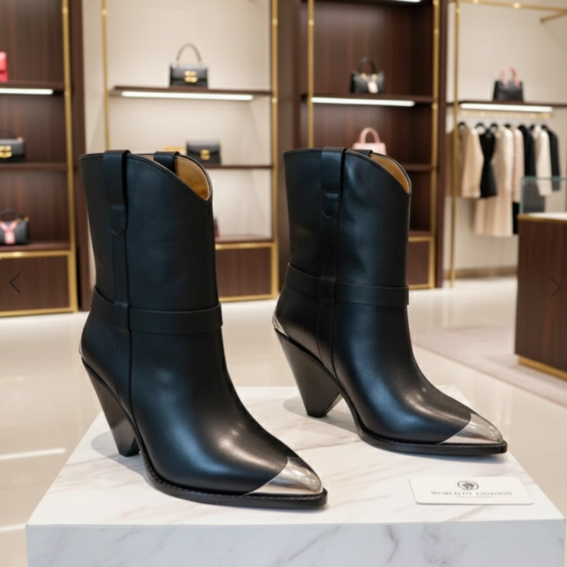 New High Heel Low Tube Pointed Toe Women’s Boots Personality