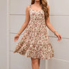 Women Floral Pleated Lace Up Dress - Paternora