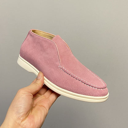 Retro Flat Ankle-length Pair Loafers - Pink / 42