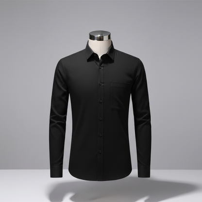 Men’s Slim Fit Linen Cotton Shirt | Lightweight Casual Button-Down for Summer - Black / S