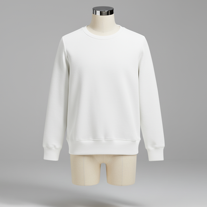 Essential Crewneck Sweatshirt | Men’s Soft Fleece Pullover - White / XXL