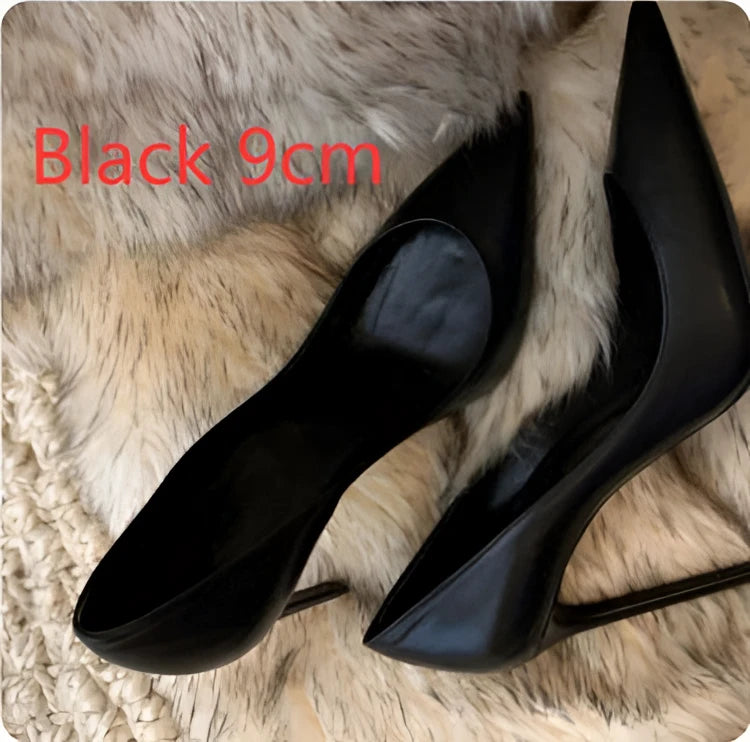 Hotel Work Shoes Women’s Black High Heels Stiletto Heel - Black 9cm / 34 / Red lining