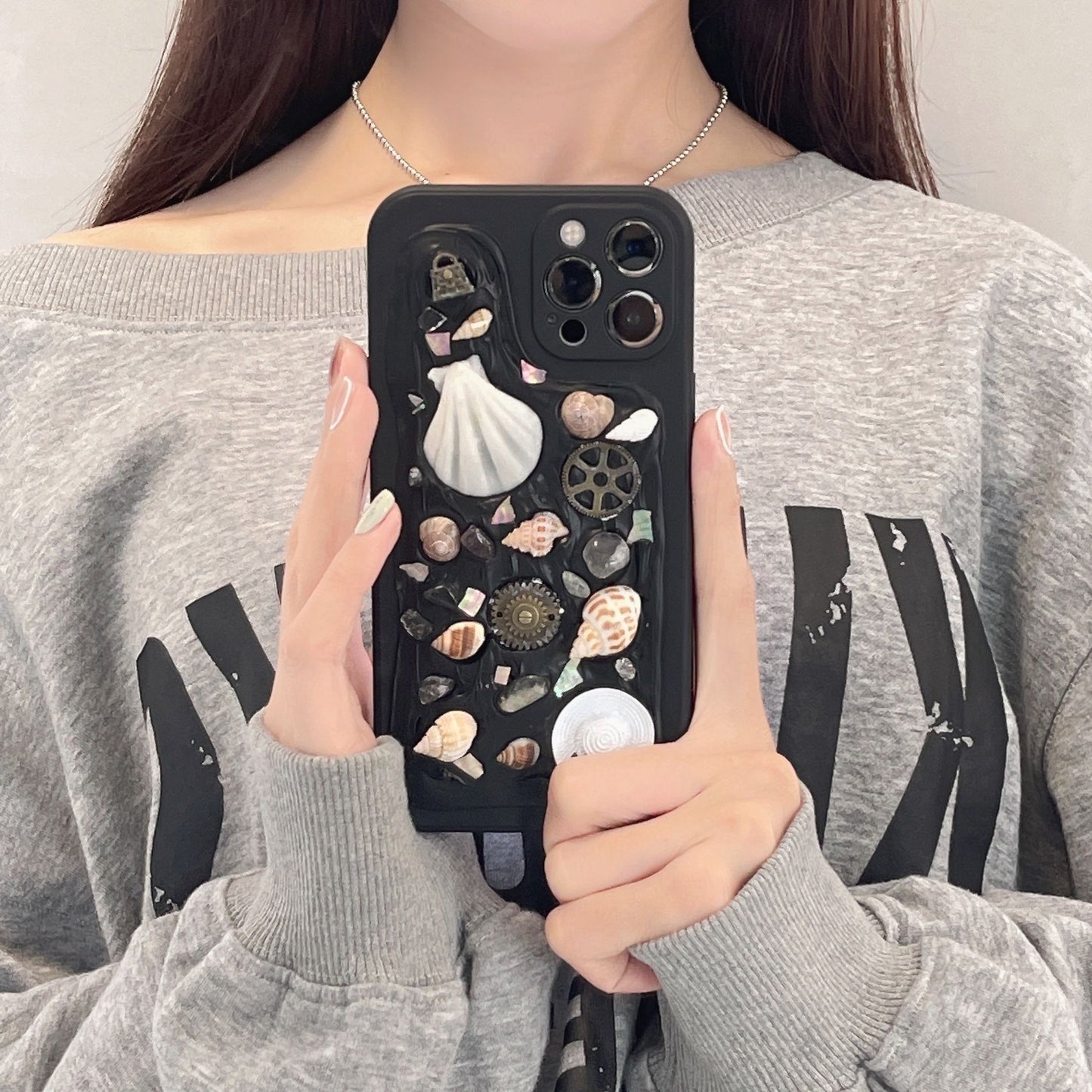 Same Style Cream Glue Shell For Phone Case New1112X Female 8plus Protective Case