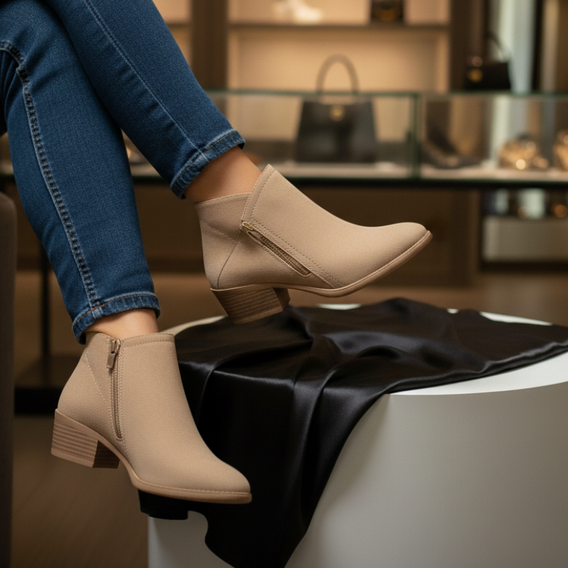 Women’s Suede pointed thick heel boots