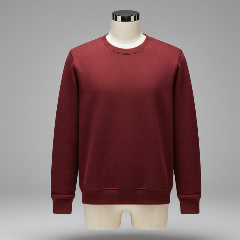 Essential Crewneck Sweatshirt | Men’s Soft Fleece Pullover - Red / S