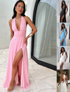 Luxe Backless Slit Maxi Dress