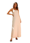 Women&#39;s Chest-wrapped Satin Maxi Dress