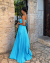 Chic Pleated Halter Dress for Evening &amp; Party - Paternora