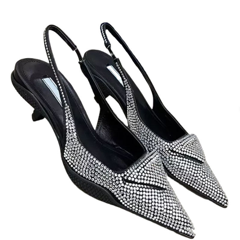 Women’s High And Low Heel Toe Sandals High Heel Pointed Toe 3cm