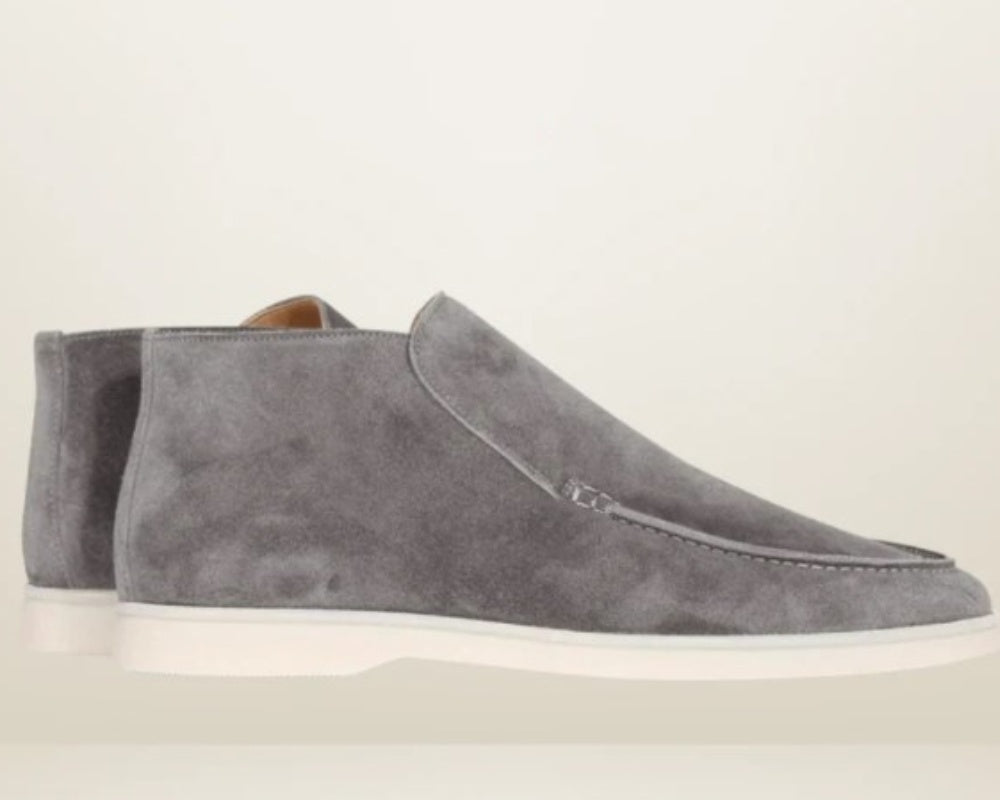 Retro Flat Ankle-length Pair Loafers - Grey / 42