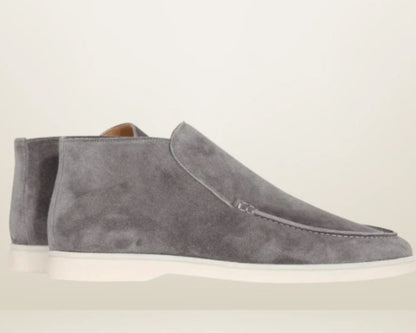 Retro Flat Ankle-length Pair Loafers - Grey / 42