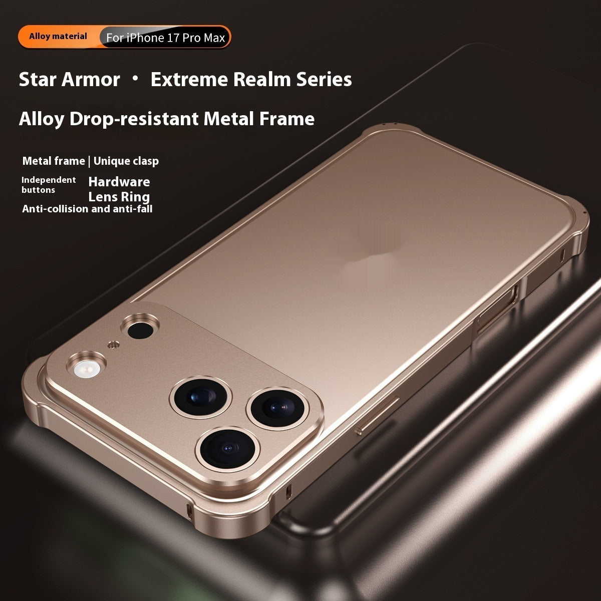 Four-corner Drop-resistant Seahorse Buckle Phone Case Metal Frame