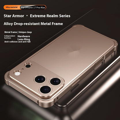 Four-corner Drop-resistant Seahorse Buckle Phone Case Metal Frame