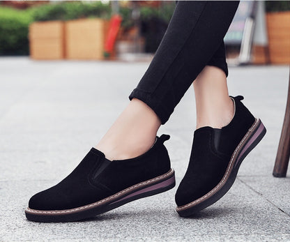 British Style Leather Shoes Women’s Flat Bottom Pumps One Pedal Loafer