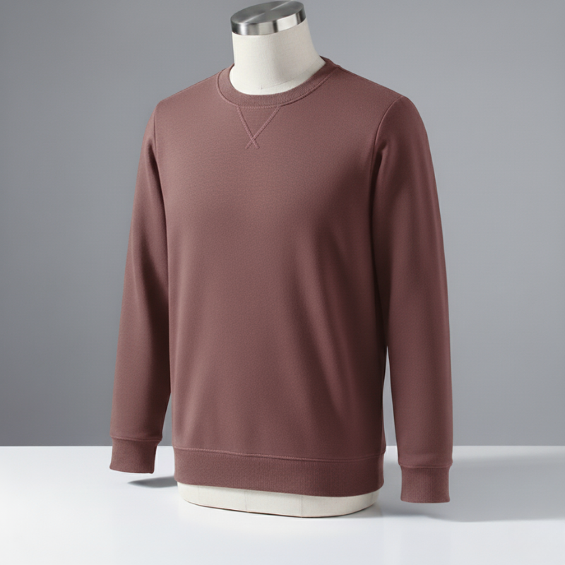 Men’s Fashionable Round Neck Long Sleeve Fleece Sweatshirt - 7