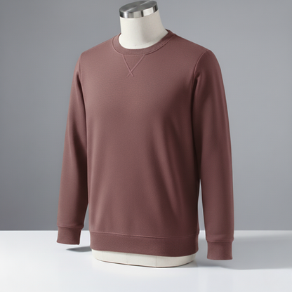 Men’s Fashionable Round Neck Long Sleeve Fleece Sweatshirt - 7